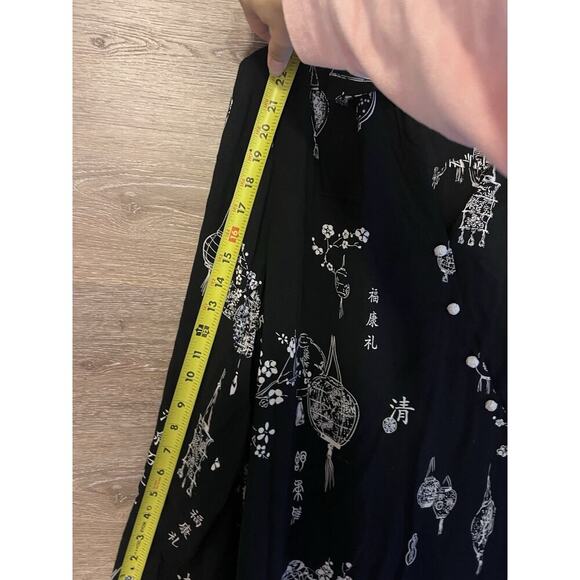 Soft Surroundings Sz L Tunic Blouse Top Black Japanese Japan Style - Picture 5 of 9